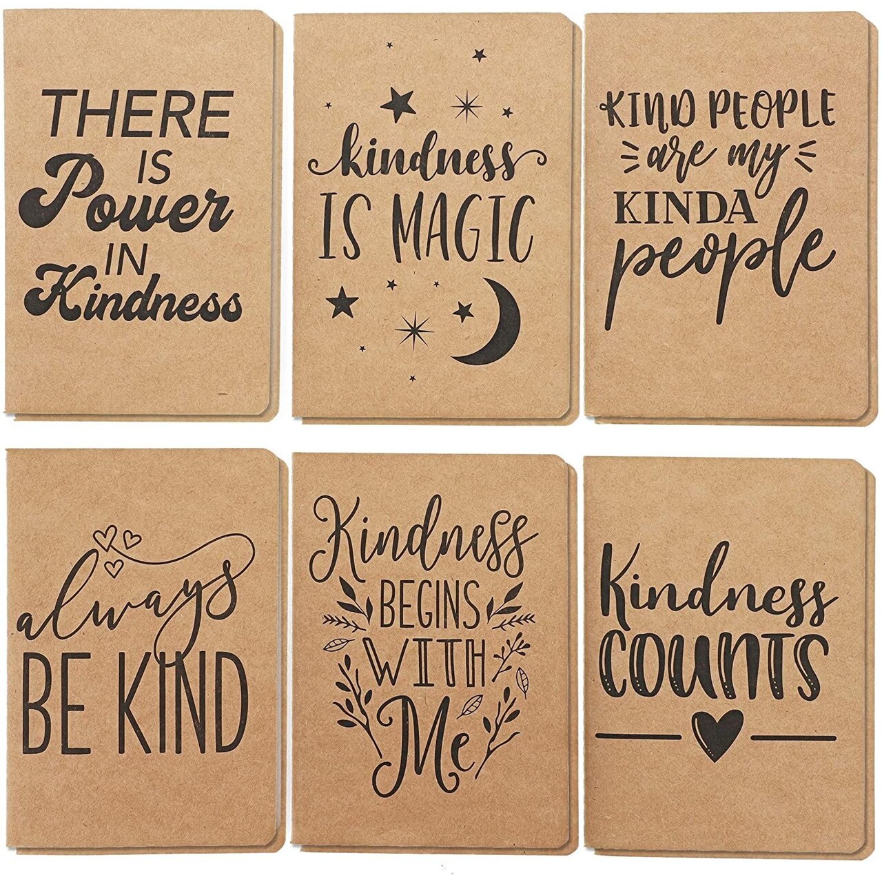 Kindness Counts Kraft Pocket Journals, Bulk Journals for Kids (4 x 5.75 in,  24 Pack)